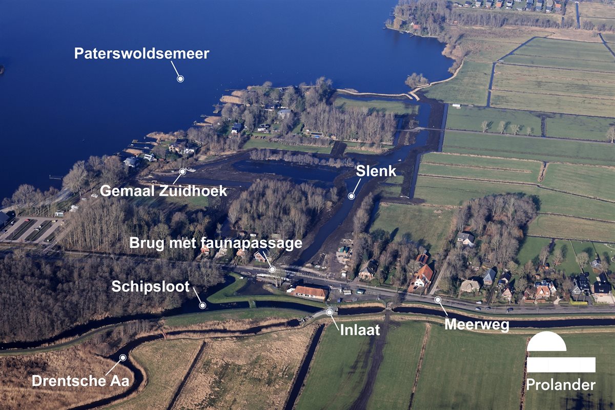 Overzichtsfoto van het gebied met enkele locaties aangewezen